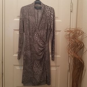 Norma Kamali animal print wrap dress